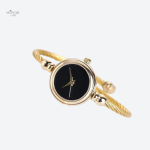 Montre femme élégante au bracelet jonc torsadé