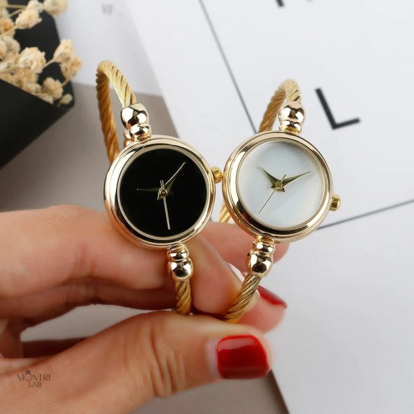 Montre quartz féminine à bracelet jonc sophistiqué