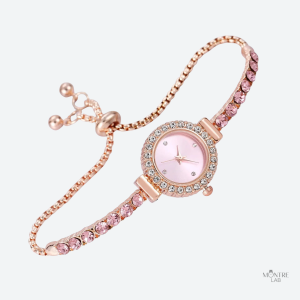 Montre femme élégante avec bracelet orné de pierres