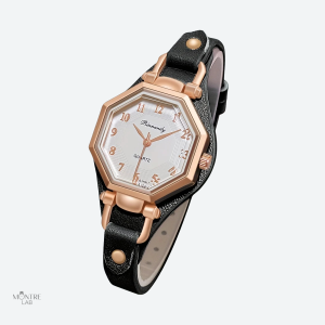 Montre Femme Élégante en Cuir avec Design Octogonal