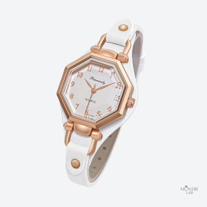Montre Octogonale en Cuir pour Femme, Élégance Assurée