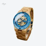 Accessoire en bois pour homme, montre mécanique