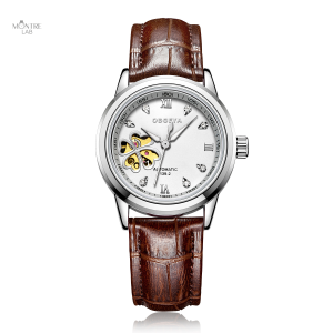 Montre mécanique femme en cuir élégante