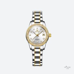 Montre femme mécanique en métal scintillant