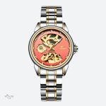 Montre mécanique femme avec un cadran transparent