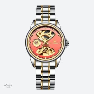 Montre mécanique femme avec un cadran transparent