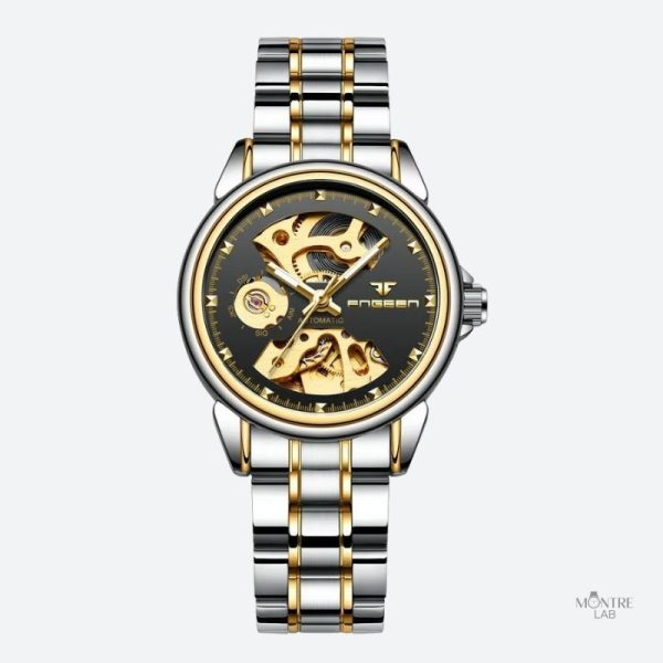 Élégance et précision d'une montre bicolore féminine