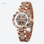 Accessoire de luxe pour femme, montre dorée