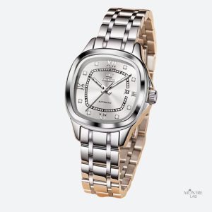 Accessoire féminin : montre mécanique bicolore Tonneau