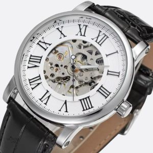 Montre à remontage manuel avec design élégant et chiffres romains