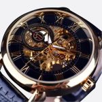 Montre homme mécanique squelette à mouvement manuel