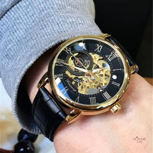 Montre squelette pour homme, design élégant et artisanal