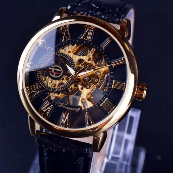 Accessoire masculin, montre mécanique manuelle au style unique
