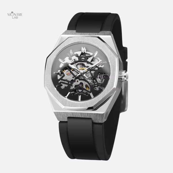 montre-mecanique-squelette-homme-octogonale-en-acier-inoxydable-1 Montre squelette homme octogonale en acier inoxydable