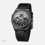 Montre mécanique homme avec design squelette octogonal