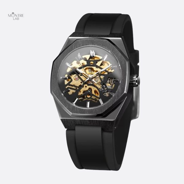 Accessoire en acier inoxydable pour homme, montre squelette