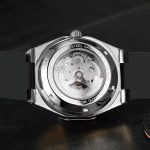 Design élégant de montre squelette en acier inoxydable
