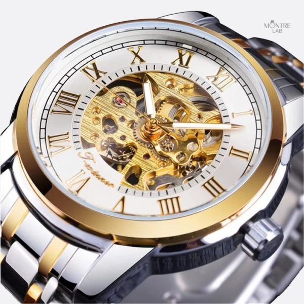 Montre homme au design squelette élégant