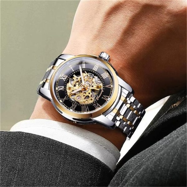 Montre mécanique pour homme à mouvement visible