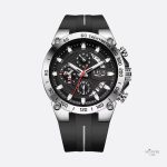 Montre militaire chronographe pour homme, bracelet silicone