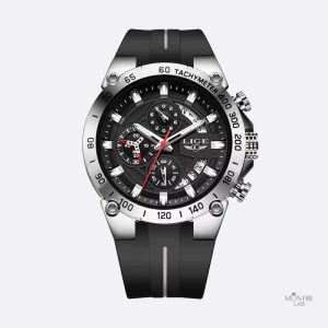 Montre militaire chronographe pour homme, bracelet silicone