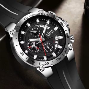Accessoire militaire pour homme, montre chronographe en silicone
