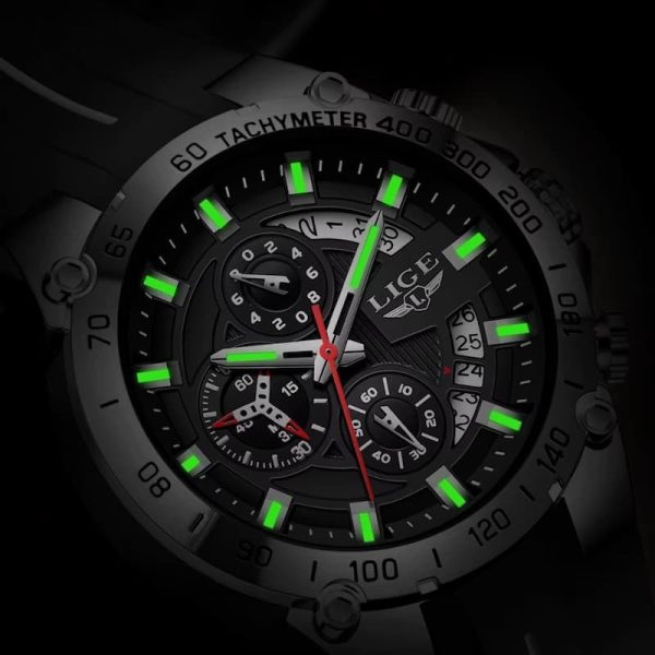 Montre en silicone pour homme, chronographe au style militaire