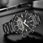 Montre quartz homme, affichage numérique et analogique militaire