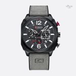 Montre militaire chronographe homme 44 mm cadran bleu