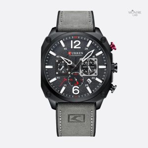 Montre militaire chronographe homme 44 mm cadran bleu
