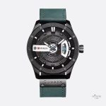 Montre militaire pour homme avec bracelet en cuir