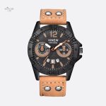 Montre homme style militaire avec bracelet en cuir