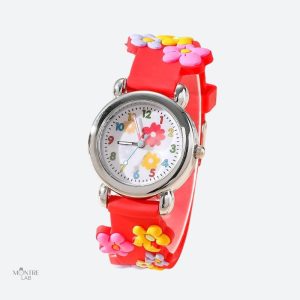 Montre enfant pédagogique fleurs relief