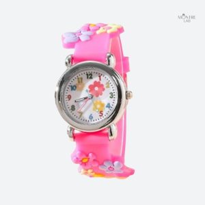 Montre pour enfant avec fleurs en relief, éducative