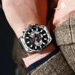 Montre à quartz pour homme, design sportif et robuste