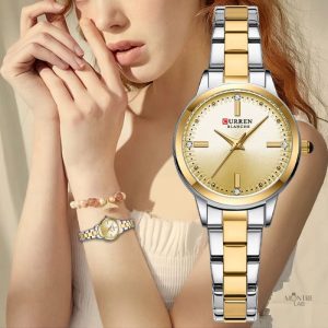 Montre Quartz élégante et brillante pour femme