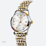 Montre quartz femme bicolore en métal