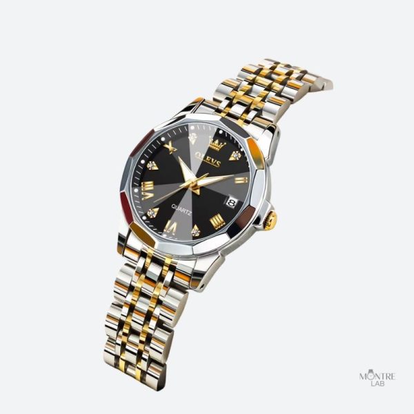 Montre femme bicolore, style chic et raffiné