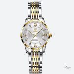 Montre quartz femme avec diamants synthétiques élégants