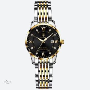 Accessoire de mode : montre quartz femme avec brillance