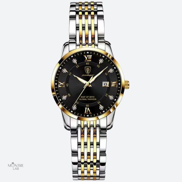 Accessoire de mode : montre quartz femme avec brillance