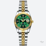 Accessoire féminin : montre quartz étanche bicolore