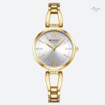 Accessoire féminin : montre quartz dorée
