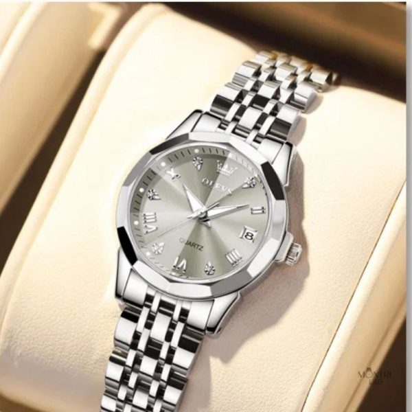 Style raffiné : montre femme en métal scintillant