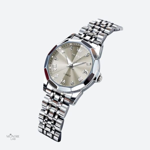 Montre quartz pour femme, brillance et sophistication