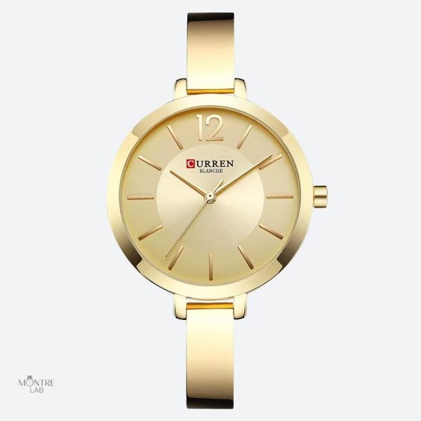 Montre quartz femme ronde minimaliste au design épuré