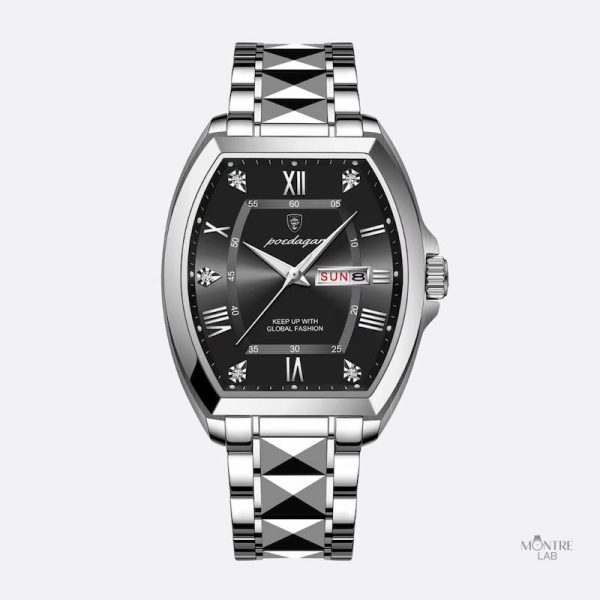 Montre homme design tonneau au style élégant