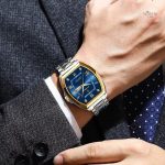 Montre homme élégante, style tonneau unique