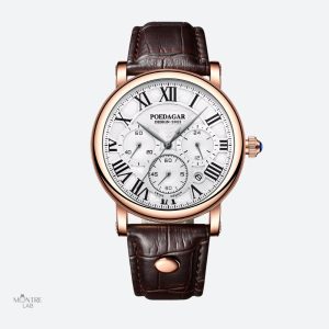 Chronographe Quartz Ronde pour Homme avec Chiffres Romains