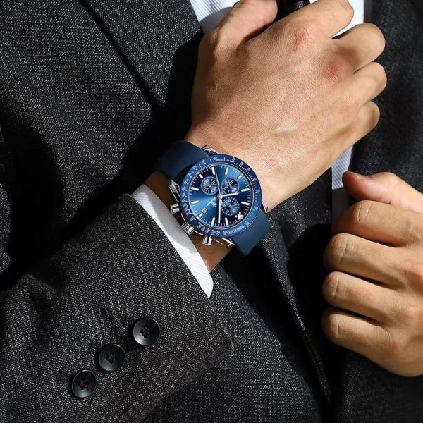 Chronographe quartz pour homme, design moderne et sportif